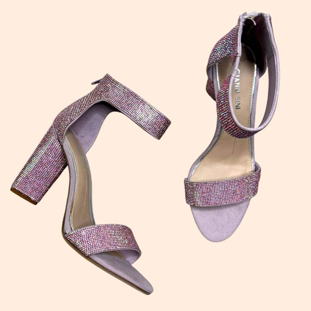 Gianni Bini Pink Jewel Block Sandals